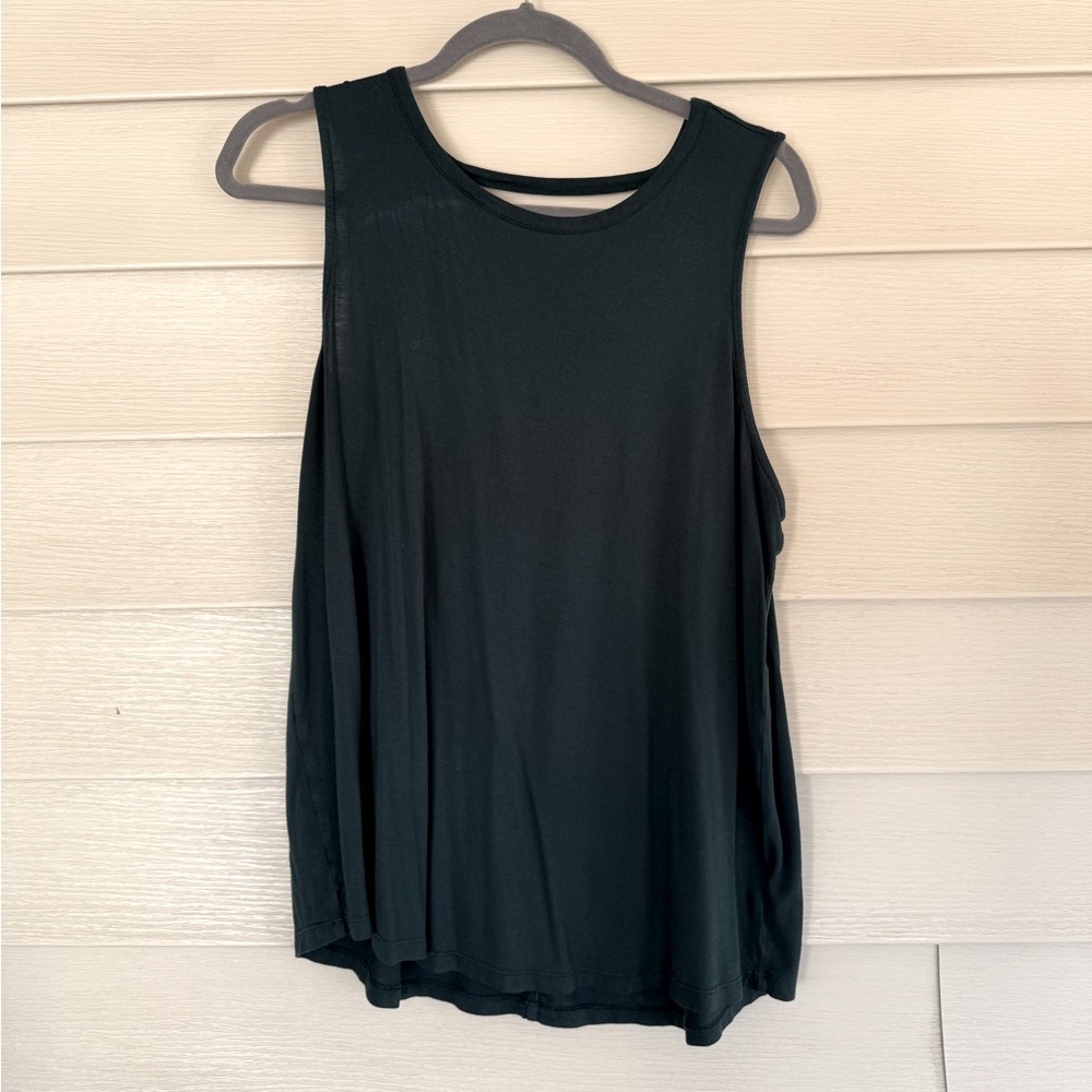 Maurices 24/7 Dark Green Tank with Back Details